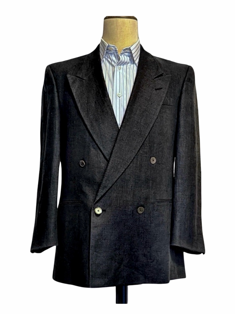 Perry Ellis Portfolio Double Breasted Sport Coat | Dark Charcoal | Made in USA